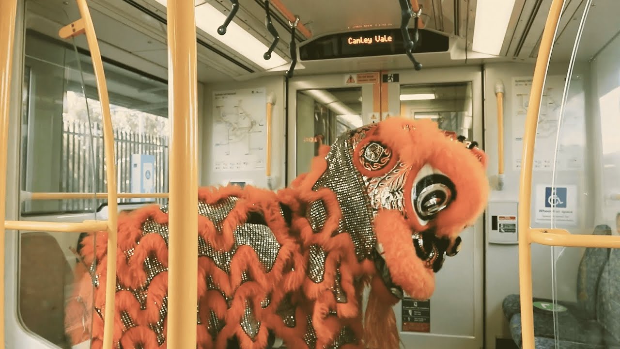 Lion and Buddha Get Ready For Lunar New Year
